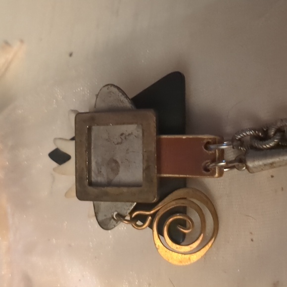 Vintage Metal Artistic Geometric Brooch - Picture 3 of 6